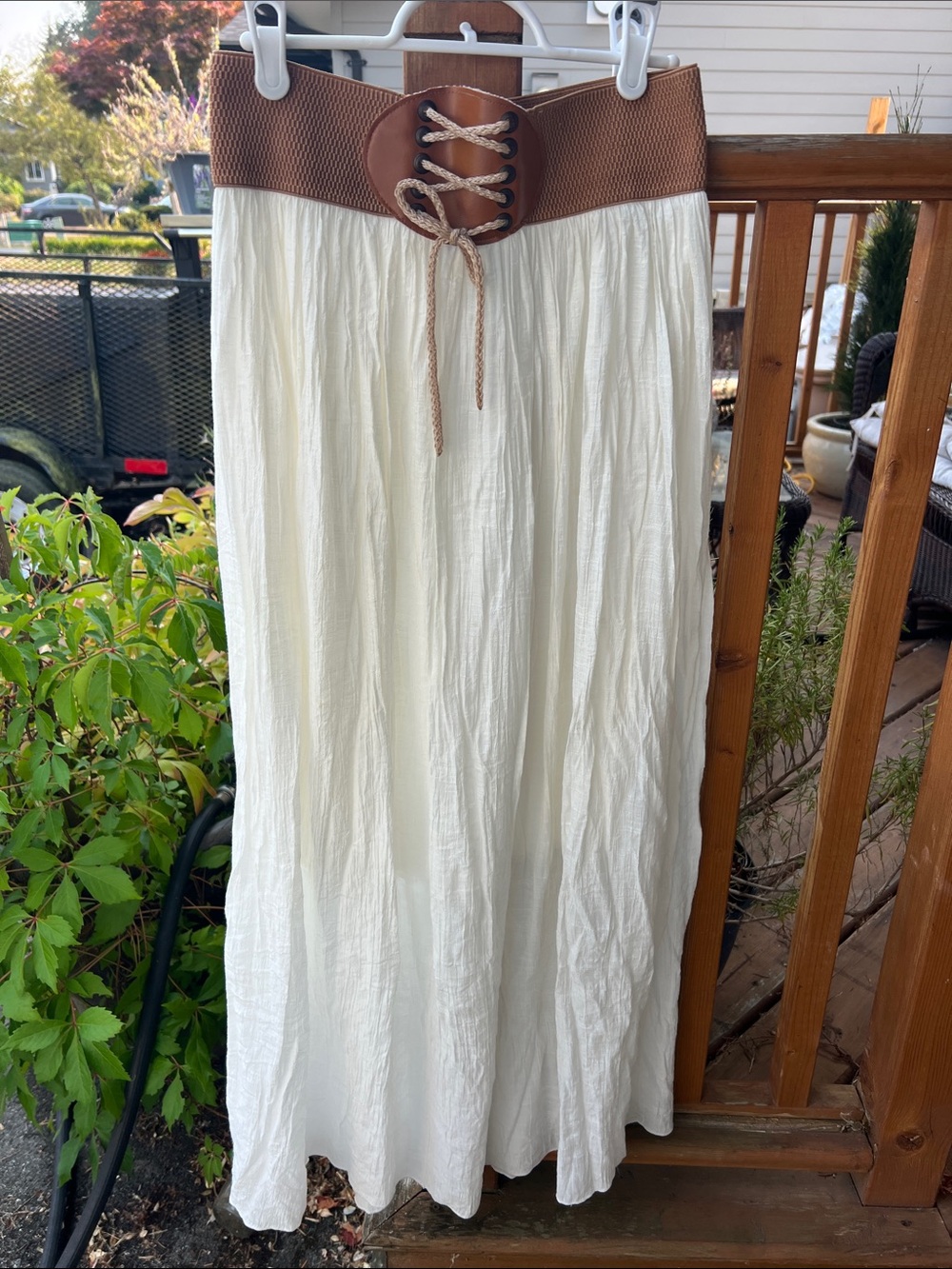 Karla Nancy Cottagecore Renaissance Lace-Up Corset Maxi Skirt Cream UNI